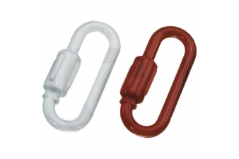 Obrázok pre Karabína plastová hrúbka 6 mm pre výstražný reťaz červená a biela balenie 2 ks