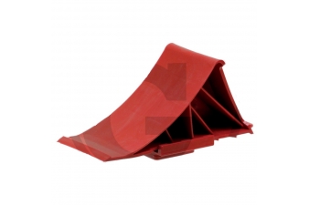 Obrázok pre Zakladací klin pod kolesá plastový červený pre nápravy do 1600 kg s držiakom