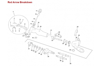Obrázok pre Napínacie tyčka pre strihacie hlavice na ovce Horner Red Arrow a SureGrip - pozícia 15