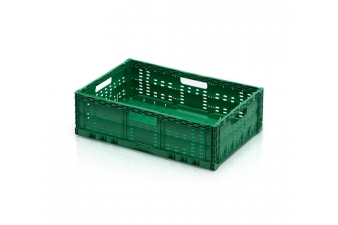 Obrázok pre Skladacia plastová prepravka na ovocie a zeleninu strednej nosnosť 15 kg