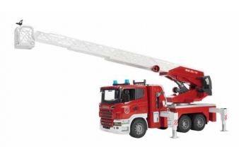 Obrázok pre Bruder - SCANIA R požiarne vozidlo sa rebríkom vrátane svetelného a zvukového modulu