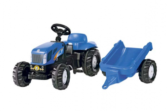 Obrázok pre Rolly Toys - šlapací traktor New Holland TVT 190 s přívěsem modelová řada Rolly Kid