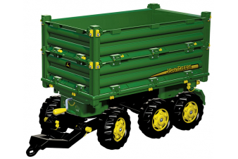 Obrázok pre Rolly Toys - třístranný sklápěč John Deere za šlapací traktory a nakladače zelený