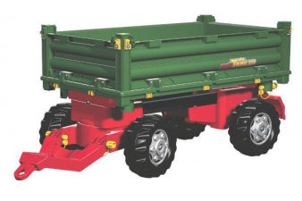 Obrázok pre Rolly Toys - třístranný sklápěč za šlapací traktory a nakladače zelený nižší