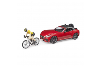 Obrázok pre Bruder - Sportovní automobil s kolem a cyklistkou