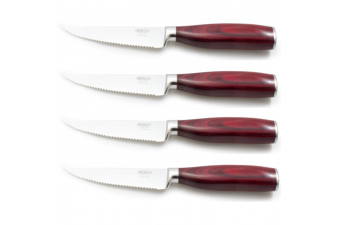Obrázok pre Sada 4x steakový nůž 11 cm RUBY rovný zoubkovaný dřevěná střenka dárková kazeta