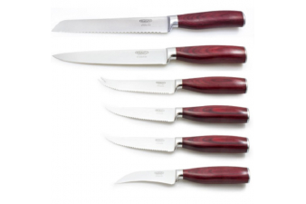 Obrázok pre Luxusní sada 6 profi kuchařských nožů RUBY GRIL dřevěná střenka dárková kazeta