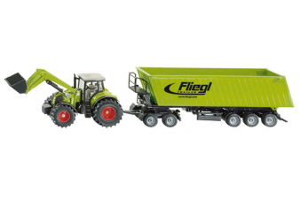 Obrázok pre Siku - traktor s čelním nakladačem a sklápěcím přívěsem 1:50