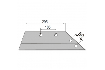 Obrázok pre Pluhové ostří pro dláto levé na roudnický pluh Privat Roudnice délka 295 mm AgropaGroup