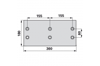 Obrázok pre Plaz zadní široký šestiděrový FRANK na pluh Lemken, Ostroj typ A36H 360 x 180 mm