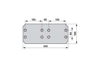 Obrázok pre Plaz zadní široký oboustranný FRANK na pluh Lemken, Ostroj typ A42H 420 x 180 mm