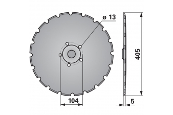 Obrázok pre Výsevný disk secí botky FRANK 405 x 5 mm na secí stroj Väderstad Rapid 20 zubů