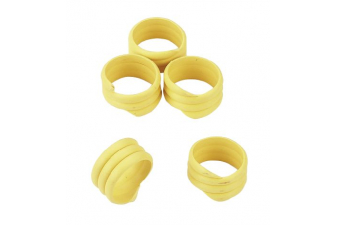 Obrázok pre Spirálové kroužky na bažanty, perličky a kuřata 12 mm žlutý 20 ks