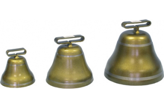 Obrázok pre Pastevní kravský zvon, zvonec pro skot ocelový v barvě bronzové průměr 105 mm