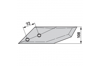 Obrázok pre Dláto pravé na pluh Regent 108 mm 33.21.370, DGS 770 R iQparts
