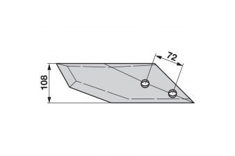 Obrázok pre Dláto levé na pluh Regent 108 mm 33.21.374, DGS 770 L iQparts