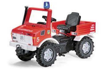 Obrázok pre Rolly Toys - Mercedes-Benz Unimog šlapací požární auto s řazením, brzdami, majákem