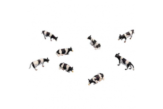 Obrázok pre Kids Globe - krávy černobílé 8 ks v různých polohách v měřítku 1 : 87