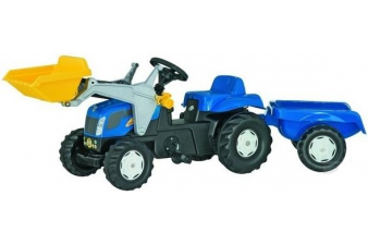 Obrázok pre Rolly Toys - šlapací traktor New Holland T7040 s vozíkem a čelním nakladačem Rolly Kid