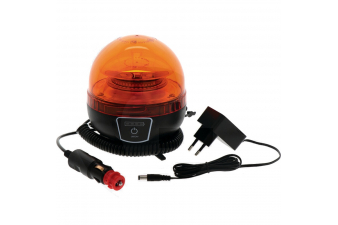 Obrázok pre LED AKU maják oranžový mgnetický na traktor, auto výstražný 45 LED 12V/24V průměr 128 mm