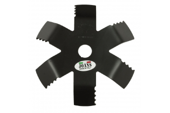 Obrázok pre Nůž na křovinořez zahnutý 6 zubů šířka řezu 200 mm otvor 25 mm na kypření půdy JOANS