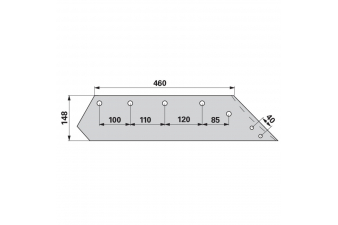 Obrázok pre Pluhové ostří pro dláto levé FRANK na pluh Kverneland, Pöttinger 18