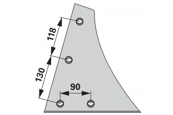Obrázok pre Výměnný díl pravý na pluh Kuhn 619172 pro orební těleso L6 317 x 280 mm iQparts