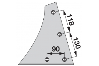 Obrázok pre Výměnný díl levý na pluh Kuhn 619173 pro orební těleso L6 317 x 280 mm iQparts