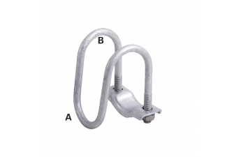 Obrázok pre Stájová šíjová svorka na trubky 90° dvoudílná 2x M10 průměr A 60 x B 60 mm 2