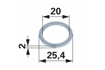 Obrázok pre Redukční kroužek nože na křovinořez vnější průměr 25,4 mm vnitřní 20 mm tloušťka 2 mm