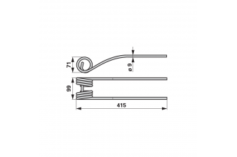 Obrázok pre Pero obraceče SIP Spider 220, 350, 450H, 550H, 680H, SRO 2200, 3500 bílé 415 x 99 x 9 mm