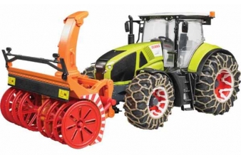 Obrázok pre Bruder - traktor - CLAAS AXION 950 s frézou a snehovými reťazami