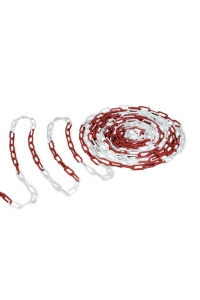 Obrázok pre Plastová reťaz červenobiely priemer 6 mm balenie 5 m bezpečnostné signálnych výstražný