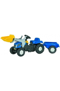 Obrázok pre Rolly Toys - šlapací traktor New Holland TVT 190 s přívěsem a čelním nakladačem Rolly Kid