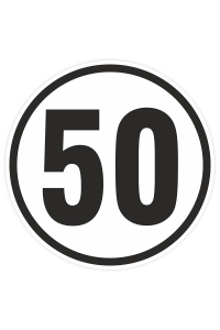 Obrázok pre Samolepka omezení rychlosti 50 km/h průměr 200 mm bílá černé písmo