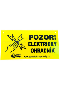 Obrázok pre Výstražná tabulka M+S Pozor! Elektrický ohradník! Oboustranná varianta, žlutá barva