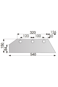 Obrázok pre Pluhové ostří pravé 320 mm na pluh Gassner SS1100 AgropaGroup