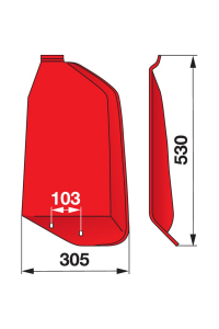 Obrázok pre Skluznice, splaz levý FRANK na diskové sekačky Pötinger Novacat 305 x 530 mm