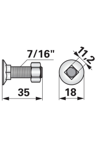 Obrázok pre Pluhový šroub s maticí čtyřhran 7/16