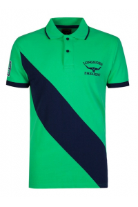 Obrázok pre Tričko Angus Polo Longhorn velikost S barva zelená s modrým pruhem