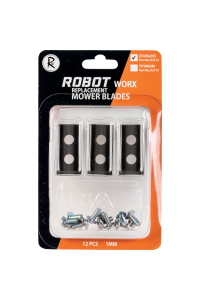 Obrázok pre Sada 12 ks oboustranné nerezové nože 35 mm pro robotické sekačky Worx 2 díry se šroubky