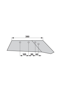 Obrázok pre Ostří pravé na pluh Regent 380 mm 33.18.404, DU 440 SR