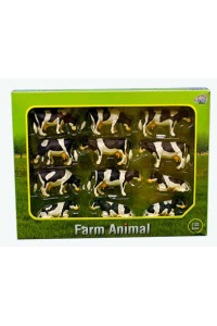 Obrázok pre Kids Globe - krávy černobílé 12 ks v různých polohách v měřítku 1 : 32