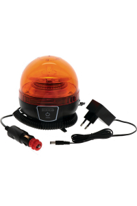Obrázok pre LED AKU maják oranžový mgnetický na traktor, auto výstražný 45 LED 12V/24V průměr 128 mm