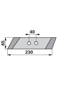 Obrázok pre Dláto levé FRANK na pluh Kverneland, Pöttinger 063090 230 x 65 x 12 mm