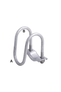 Obrázok pre Stájová šíjová svorka na trubky 90° dvoudílná 2x M10 průměr A 42 x B 60 mm 1 1/4