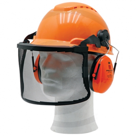 Obrázok pre Drevorubačská helma Granit Comfort v kombinácii so slúchadlami a ochranným štítom designet 3M
