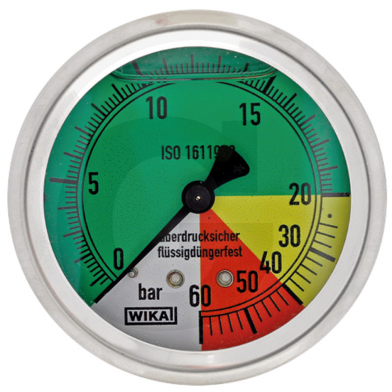 Obrázok pre Glycerinový tlakoměr, manometr Wika přípoj 1/4" zpět průměr 63 mm pro postřikovače 0-60