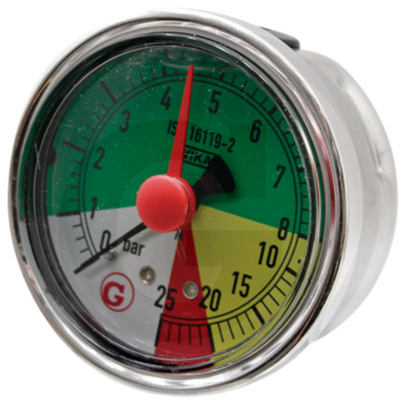 Obrázok pre Glycerinový tlakoměr, manometr Wika přípoj 1/4" zpět průměr 63 mm pro postřikovače 0-8-25