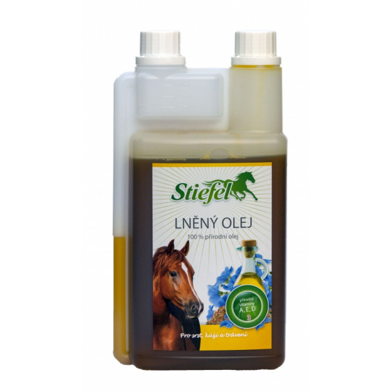 Obrázok pre Stiefel lněný olej lisovaný za studena pro koně pro zdravou kůži a zažívání, objem 1l